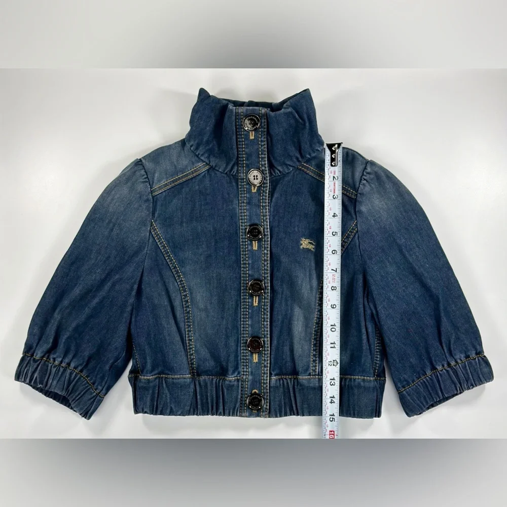 Burberry London Blue Label Women’s Cropped Blue Denim Jacket Size 38 - Picture 13 of 16